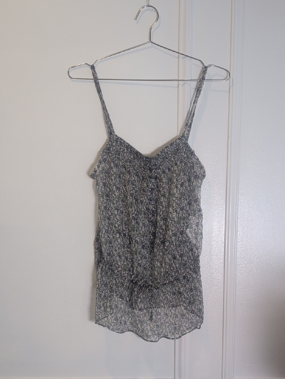 Zara Silk Floral Ditsy-Print Spaghetti-Strap Camisole